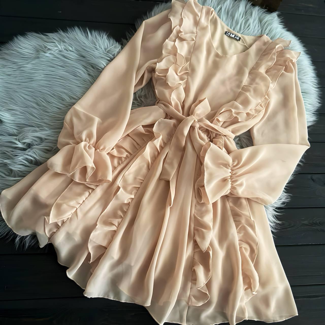 Шифонова сукня бежева, фото 1