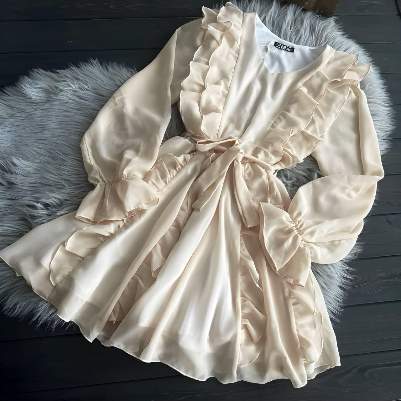 Шифонова сукня молочна, фото 1