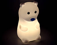 Нічник Ведмедик із сенсорним датчиком м'який силіконовий