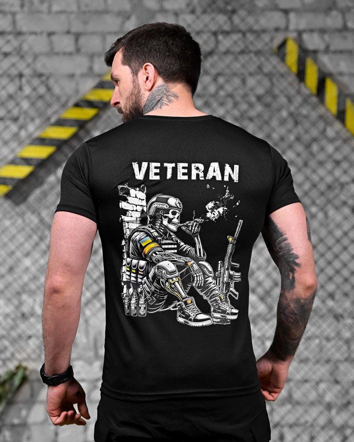 Тактична потоотводяча футболка Veteran чорна ДЛ7221
