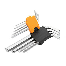 Tolsen Ключі шестигранні, набір 9шт, довгі, 1.5-10мм, CrV