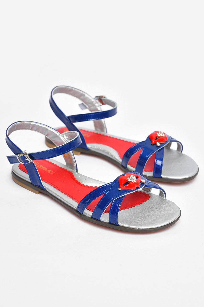 Босоніжки для дівчинки синього кольору 202178T Безкоштовна доставка, фото 1