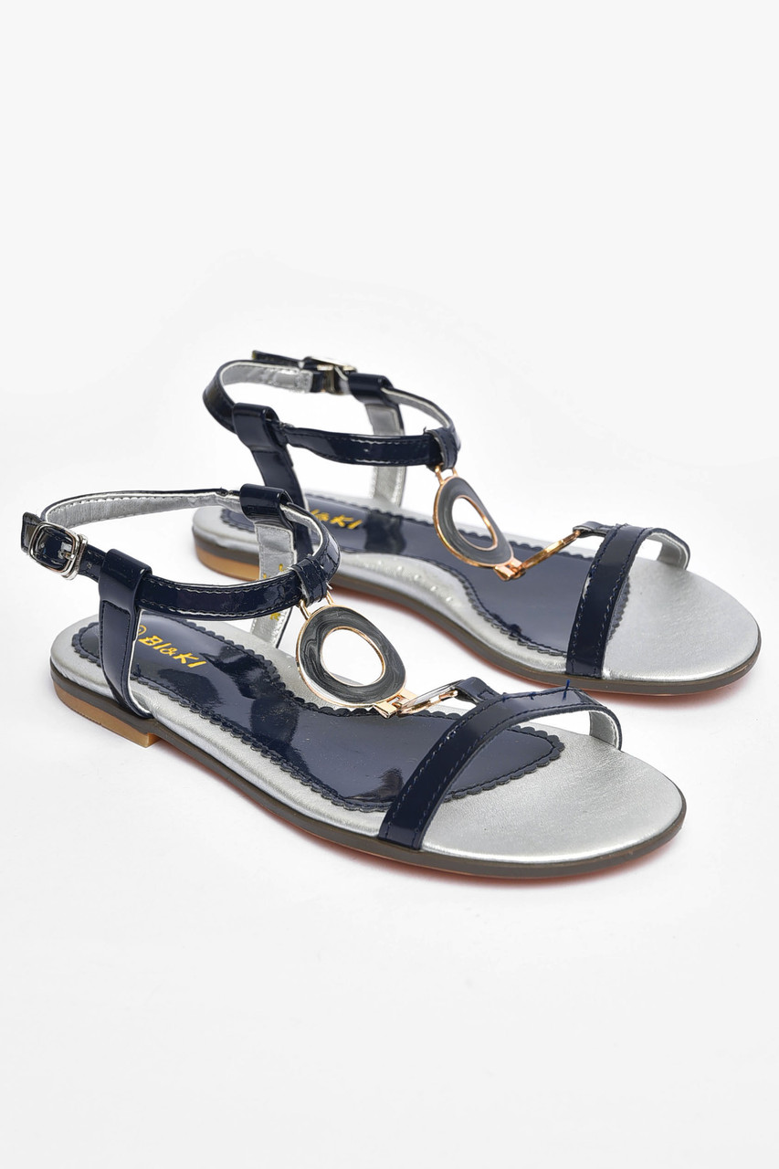 Босоніжки для дівчинки чорного кольору 202182T Безкоштовна доставка, фото 1