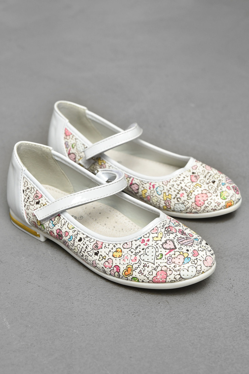 Балетки дитячі для дівчинки білого кольору 202243T Безкоштовна доставка, фото 1