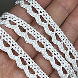 Бавовняне мереживо 1 см, колір- білий, арт 018236, 1 метр, Білий, фото 2
