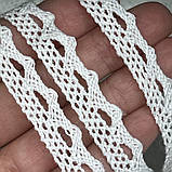 Бавовняне мереживо 1 см, колір- білий, арт 018237, 1 метр, Білий, фото 2