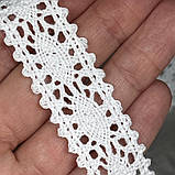 Бавовняне мереживо 2,2 см, колір- білий, арт 018238, 1 метр, Білий, фото 2