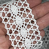 Бавовняне мереживо 4 см, колір- білий, арт 018240, 1 метр, Білий, фото 2