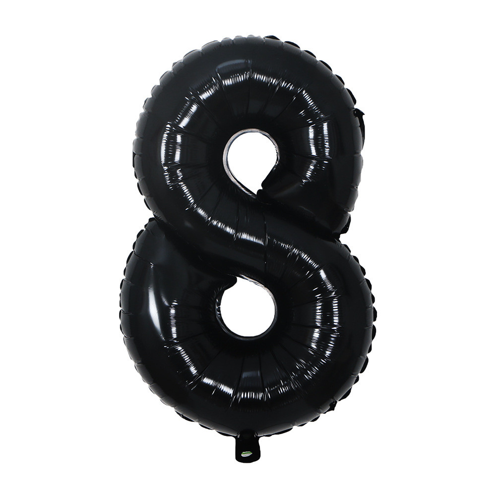 Кулька цифра 8 фольгована 32 дюйма чорний, фото 1