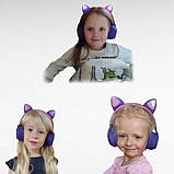 Бездротові Bluetooth навушники з котячими вушками BT028 Фіолетові, фото 7