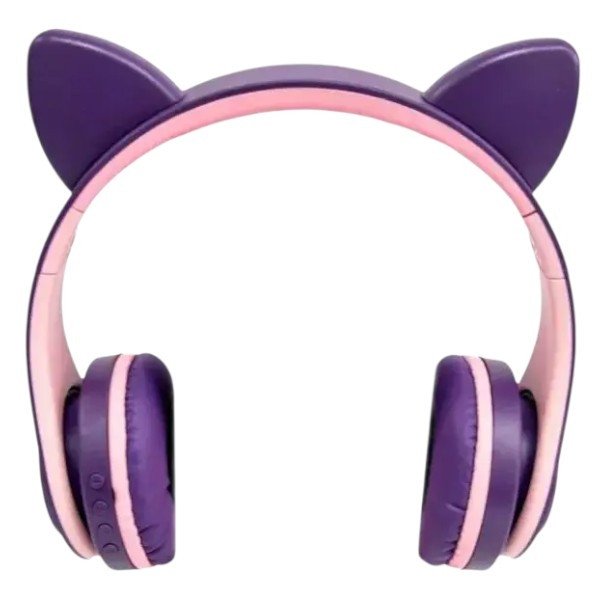 Бездротові навушники Bluetooth з котячими вушками LED TO-99 Рожеві, фото 1