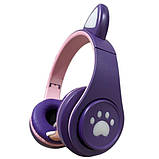 Бездротові навушники Bluetooth з котячими вушками LED TO-99 Рожеві, фото 2