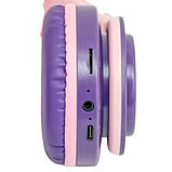 Бездротові навушники Bluetooth з котячими вушками LED TO-99 Рожеві, фото 4