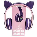 Бездротові навушники Bluetooth з котячими вушками LED TO-99 Рожеві, фото 6