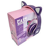 Бездротові навушники Bluetooth з котячими вушками LED TO-99 Рожеві, фото 7