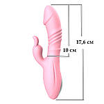 Вібратор кролик телескопічний Wo-sex Jmini, 10 режимів. Рожевий, фото 7
