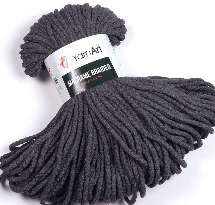 Пряжа Macrame Braided Yarnart-758 темно-сірий, фото 1