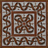 Керамічна плитка мозаїка панно на підлогу Mosaico Roseton Gresmanc розмір 1270х1270мм складається з 16 плиток