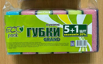 Губки для миття посуду 6 штук Гранд