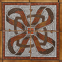 Керамічна плитка мозаїка панно на підлогу Mosaico Roseton Gresmanc розмір 625х625мм складається з 4 плиток