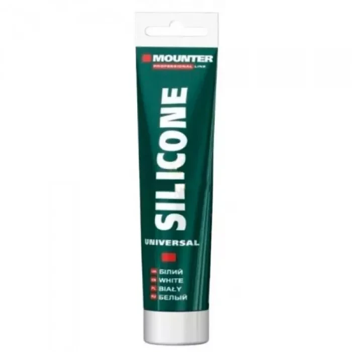 Герметик силіконовий універсальний білий МТ (50мл) Mounter  (уп. 12 шт.), фото 1