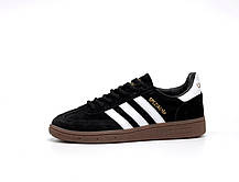 Чоловічі кросівки Adidas Handball Spezial Black White Кеди Адідіс Спешл чорні замшеві демісезон, фото 4