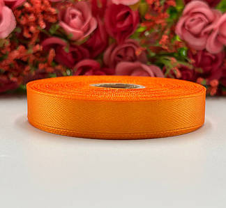 Атласна стрічка для рукоділля - 1,2 см x 23 м / Помаранчевий