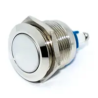 Кнопка антивандальна 19 мм без фіксації, 220V, виводь під гвинт