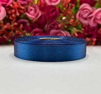 Атласна стрічка для рукоділля - 1,2 см x 23 м / Сапфіровий