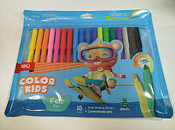 Фломастери Deli EC161-18 18кол 2мм кругл Color Kids пе/кор