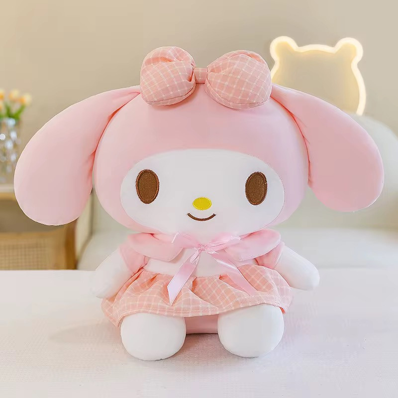 М'яка Аніме Іграшка Плюшева Куромі My Melody з Бантиком у Рожевій Сукні Hello Kitty 30 см