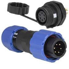 Комплект роз'ємів герметичних 13 мм 6pin (шт. кабельний +гн. монтажний)