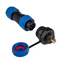 Комплект роз'ємів герметичних 16 мм 4pin (шт. кабельний +гн. монтажний)