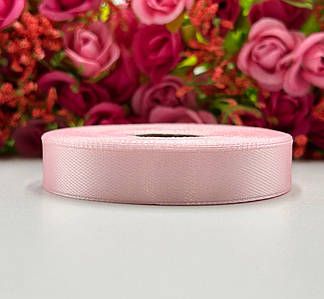 Атласна стрічка для рукоділля - 1,2 см x 23 м / Рожевий перламутр