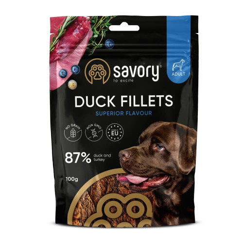Джерки Savory Fillet Turkey With Duck, філе індички з качкою, 100 г (*)