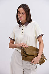 Жіноча стильна футболка з коміром