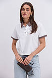 Жіноча стильна футболка з коміром, фото 5