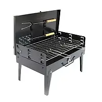 Розкладний мангал для пікніка з решіткою, лопаткою, виделкою – компактний 43x26 см
