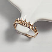 Каблучка золота корона ажурна без каменів