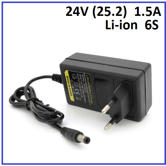 Зарядний пристрій Voltronic для Li-ion 24V (25.2) 6S до 1.5A штекер 5.5х2.5, фото 1