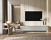 Сучасна стильна довга підвісна тумба тв під телевізор з туалетним столиком в вітальню зал 320 см Box Viva Миро Марк, фото 8
