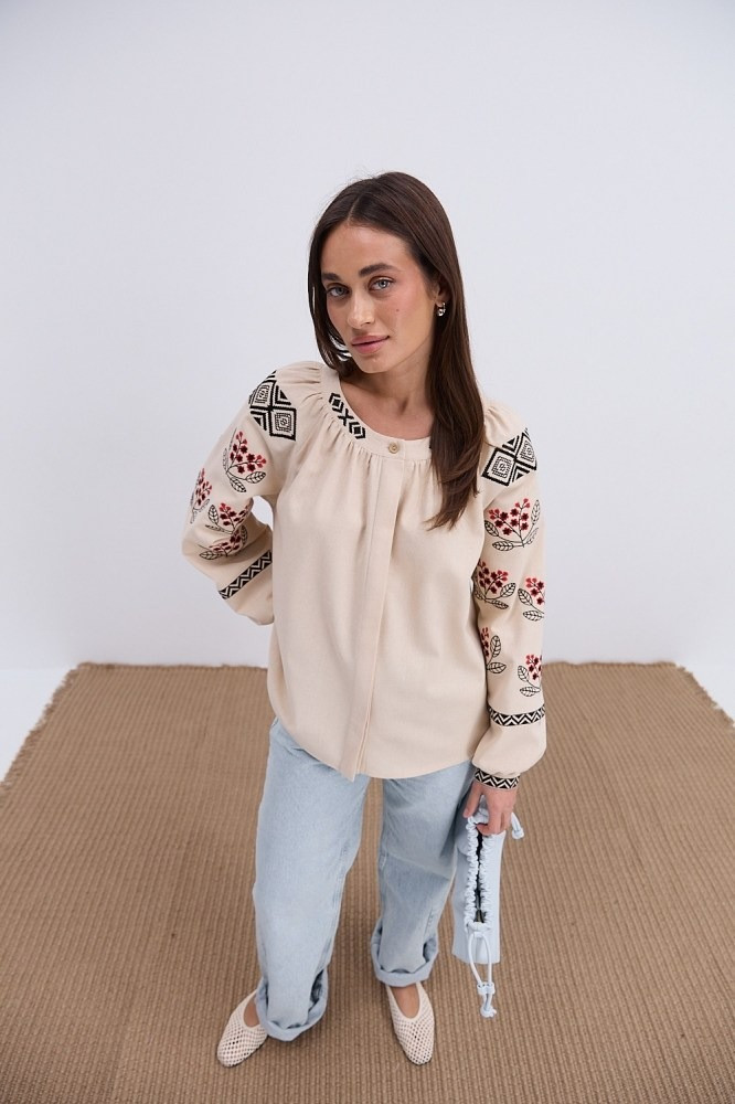 Жіноча лляна вишиванка ONE SIZE, фото 1