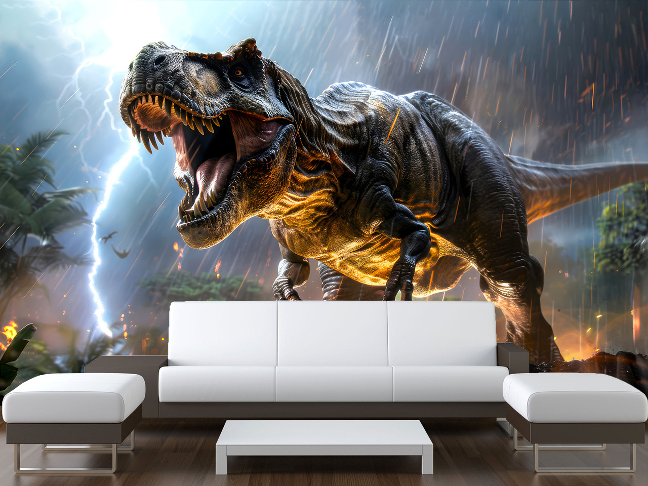 Фотошпалери самоклейна плівка Oracal, «Войовничий Тиранозавр» в кабінет, спальню, фото 1