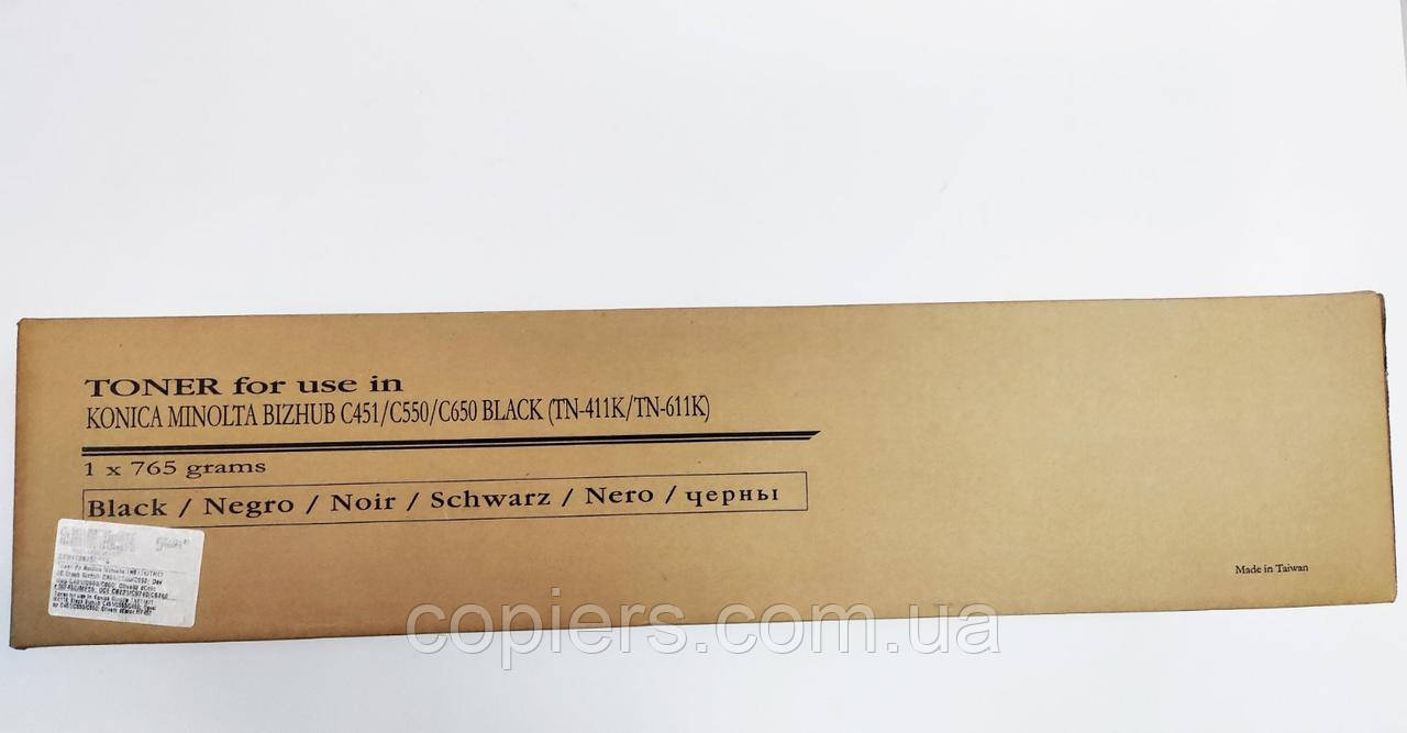 Toнер картридж TN411 K/TN611K bizhub  C451 C550 C650, сумісний