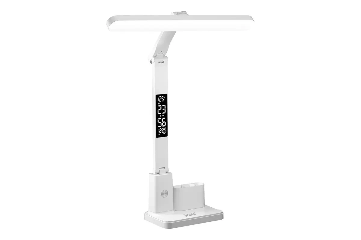 Настільна LED-лампа VHG 801S акумуляторна з годинником 6 W 800 lm 3000-6000 K