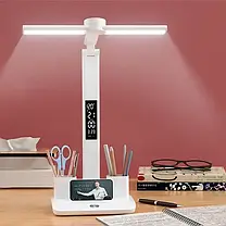 Настільна LED-лампа VHG 801S акумуляторна з годинником 6 W 800 lm 3000-6000 K, фото 4