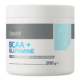 Амінокислота BCAA OstroVit BCAA + Glutamine, 200 грам - Без смаку