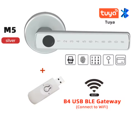 Електронний розумний замок дверей з відбитком пальця Password/Key/IC Card/ Smartlife/ Tuya APP Unlock, фото 1