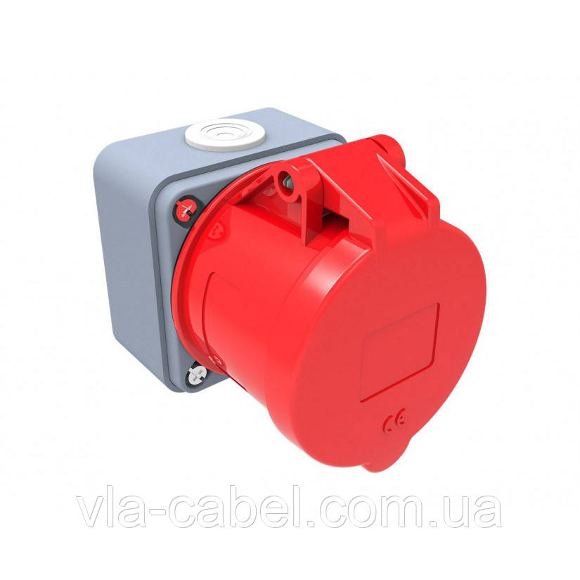 Розетка силова накладна 380V 4х32A поліамід IP44, Bemis (BC1-3504-2510)