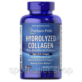 Препарат для суставов и связок Puritan's Pride Hydrolyzed Collagen, 180 каплет